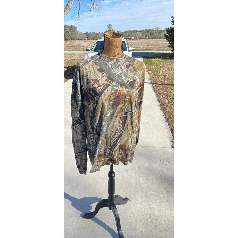 Ridge Outfitters Size L Men Brown Long Sleeve‎ Cotton Crew Hunting Tee Top